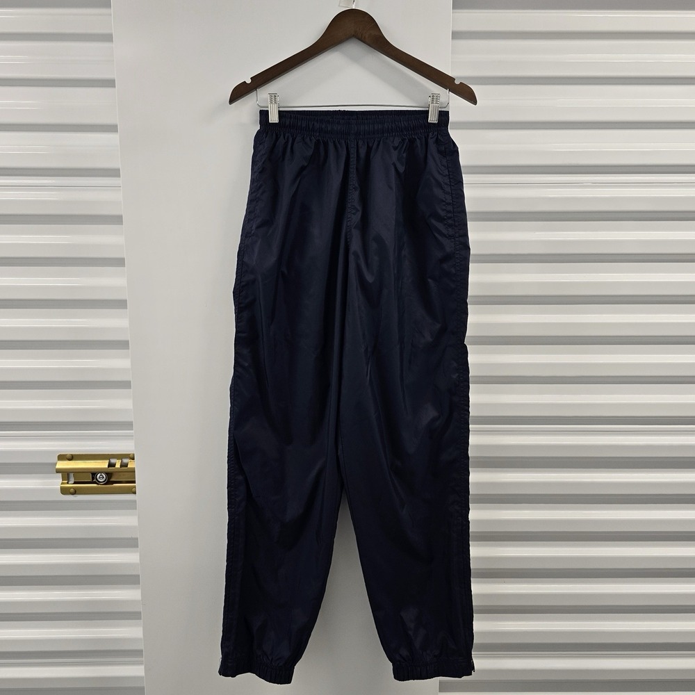 Vintage 90s Nike Wind Pants Men's M Navy Blue Nylon Joggers Taiwan Swoosh